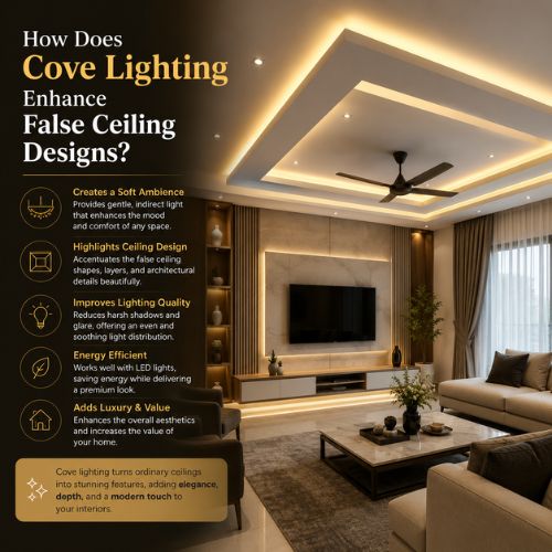 How Does Cove Lighting Enhance False Ceiling Designs?